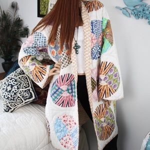 Upcycled vintage quilt jacket